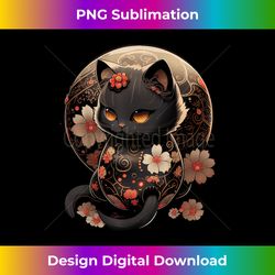 kawaii cat japanese black anime cat graphic tees men women - bohemian sublimation digital download - infuse everyday with a celebratory spirit