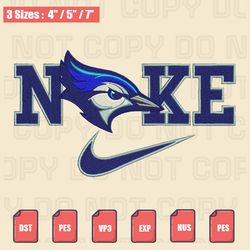 Nike x Creighton Bluejays Mascot Embroidery File, NCAA Embroidery Designs, Machine Embroidery Design Files