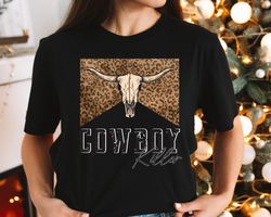 Cowboy Killer Shirt, Vintage Inspired T-Shirt, Western Graphic Tee, Retro Tee Shirt, Garment Dyed, Boho, Bullhead, Walle