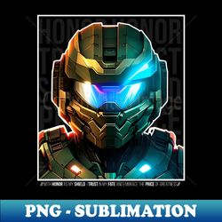 Halo game quotes - Master chief - Spartan 117 - Half black v3 - PNG Transparent Digital Download File for Sublimation - Enhance Your Apparel with Stunning Detail