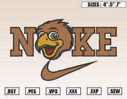 Nike x Utah Utes Mascot Embroidery Designs, NCAA Embroidery Design File Instant Download