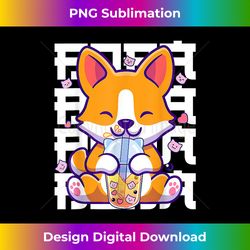 Kawaii Shiba Inu Dog Bubble Tea Boba Anime Gifts - Sleek Sublimation PNG Download - Elevate Your Style with Intricate Details