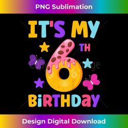 Kids It's My 6th Birthday Sweet Donut 6 Years Old Funny - Bespoke Sublimation Digital File - Ideal for Imaginative Endeavors