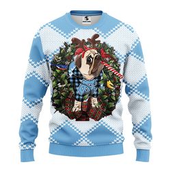NCAA North Carolina Tar Heels Pub Dog Ugly Hoodie 3D Zip Hoodie 3D Ugly Christmas Sweater 3D Fleece Hoodie