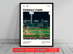 Fenway Park Print  Boston Red Sox Poster  Ballpark Art  MLB Stadium Poster   Oil Painting  Modern Art   Travel Art Print