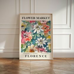 Florence Abstract Flower Market Print, Colourful Plant Art, Modern Gallery Wall Art, Floral Poster, Gift For Friend, Liv