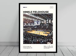 Hinkle Fieldhouse Butler Basketball Poster Bulldogs College Stadium Poster Oil Modern Art Travel Art