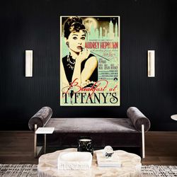 Audrey Hepburn Breakfast At Tiffany's Movie Roll Up Canvas, Stretched Canvas Art, Framed Wall Art Painting