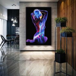Backward Model Galaxy Stars Space Decorative Roll Up Canvas, Stretched Canvas Art, Framed Wall Art Painting