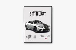 Dodge Charger SRT Hellcat, Charger Poster, Supercar Wall Art, Car Poster, Luxury Car Wall Art, Wall Art Digital Art Prin