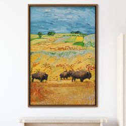 vincent van gogh flower field buffalo canvas art print, frame large wall art, modern canvas art, vintage art, minimalist