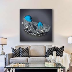 baby blue wall art, metal canvas art, roll up canvas, stretched canvas art, framed wall art painting