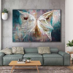 Butterfly Woman Illustration Tower Oil Painting Effect Roll Up Canvas, Stretched Canvas Art, Framed Wall Art Painting