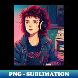 Netflix Stranger Things Dustin Anime aesthetic 80s - PNG Transparent Digital Download File for Sublimation - Perfect for Sublimation Mastery