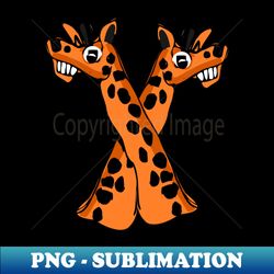 Graceful Encounter - Two Giraffes - Modern Sublimation PNG File - Perfect for Creative Projects