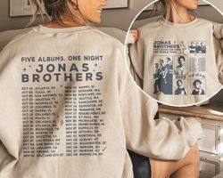 Vintage Jonas Brothers Shirt, Retro Jonas Brothers Merch, Jonas Brothers Album Sweatshirt, 5 Albums 1 Night, Jonas Tour