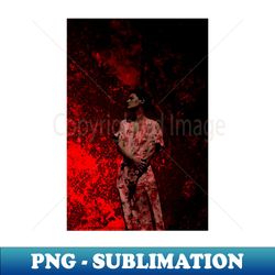 Lonely girl standing near the wall with bright red spots Dark and beautiful - PNG Sublimation Digital Download - Spice Up Your Sublimation Projects