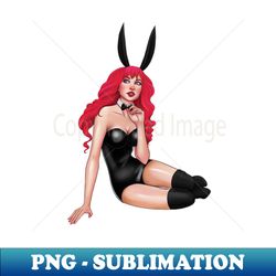 Pin up girl in black bunny costume - PNG Transparent Sublimation File - Unlock Vibrant Sublimation Designs