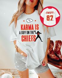 Go Taylor's Boyfriend, Karma Is a Guy On the Chiefs, Travis Kelce Shirt, Swiftie Football Tee Funny Football TShirt Foot