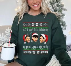 Jonas Brothers Christmas Shirt, All I Want For Christmas Are Jonas Brothers Shirt, Jonas Brothers Santa Sweatshirt, Ugly