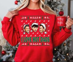 Jonas Brothers Christmas Sweatshirt, I Love Hot Dads Jonas Christmas Shirt, Jonas Brothers 2023 Tour, Five Albums One Ni
