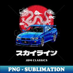 Nissan Skyline GT-R JDM Classics Tuned Up Japanese Cars - High-Quality PNG Sublimation Download - Unlock Vibrant Sublimation Designs
