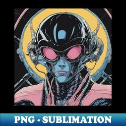Sci-fi Anime Alien Megamind - Decorative Sublimation PNG File - Unleash Your Inner Rebellion
