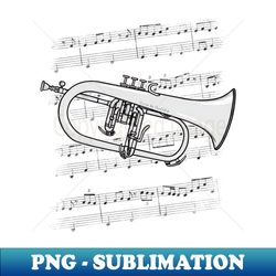 Flugelhorn Player Hornist Brass Musician - PNG Transparent Sublimation File - Bring Your Designs to Life