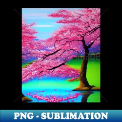 beautiful landscape cherry blossom - exclusive sublimation digital file - unleash your inner rebellion