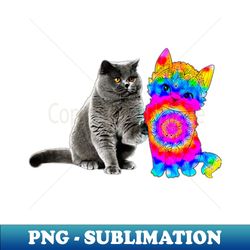 tie dye  pattern cat different friends colorful - instant sublimation digital download - unleash your creativity
