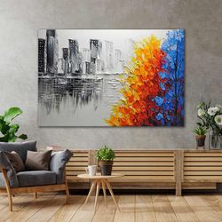 City Canvas Art, Colorful Wall Art, Nature Wall Art, Roll Up Canvas, Stretched Canvas Art, Framed Wall Art Painting