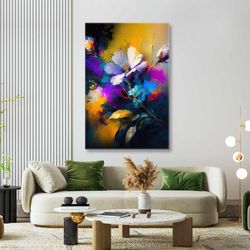 Colorful Wall Decor, Flower Wall Art, Nature Canvas Art, Roll Up Canvas, Stretched Canvas Art, Framed Wall Art Painting