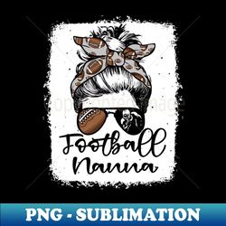 Football Nanna Vintage Leopard Messy Bun Bleached - PNG Transparent Sublimation File - Defying the Norms