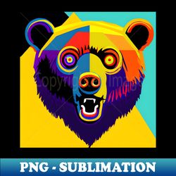 pop art bear face - retro png sublimation digital download - perfect for personalization