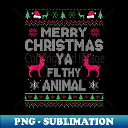 Merry Christmas Animal Filthy Ya - Vintage Sublimation PNG Download - Spice Up Your Sublimation Projects