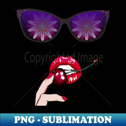 Cherry Lips Cool Sunglasses - Vintage Sublimation PNG Download - Defying the Norms