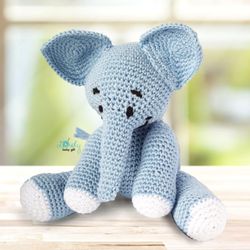 amigurumi elephant crochet pattern, digital file pdf, digital pattern pdf, crochet pattern