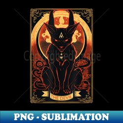Cat Devil Tarot Card Graphic Illustration - Professional Sublimation Digital Download - Stunning Sublimation Graphics