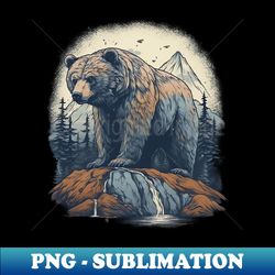 Forest bear - PNG Transparent Digital Download File for Sublimation - Unleash Your Creativity