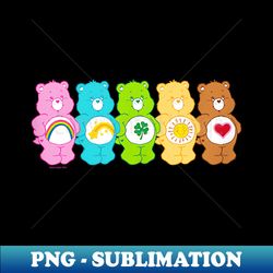 care bears vintage classic rainbow bears group line up - vintage sublimation png download - capture imagination with every detail