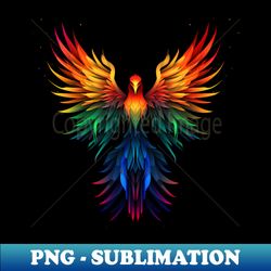 Rainbow Phoenix - Vintage Sublimation PNG Download - Stunning Sublimation Graphics