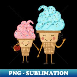 Cute blue and pink ice cream - High-Resolution PNG Sublimation File - Add a Festive Touch to Every Day