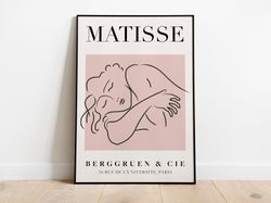 Henri Matisse - Sleeping Woman, Exhibition Vintage Line Art Poster, Minimalist Line Drawing Wall Art, Ideal Home Decor o