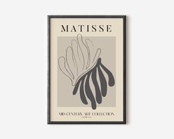 Henri Matisse Exhibition Poster, Famous Gallery Wall Art Print, Grey Beige Boho Art Print,Wall Decor, Garden, Scenery Na