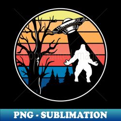 Bigfoot being beamed up - Retro PNG Sublimation Digital Download - Capture Imagination with Every Detail
