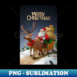 Merry Christmas cute elk - Premium PNG Sublimation File - Bring Your Designs to Life