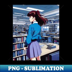 bookworm anime retro 90s aesthetic - PNG Transparent Sublimation File - Unleash Your Inner Rebellion