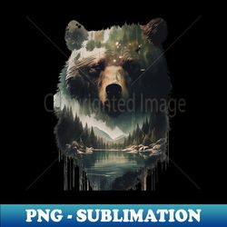 forest bear - decorative sublimation png file - fashionable and fearless
