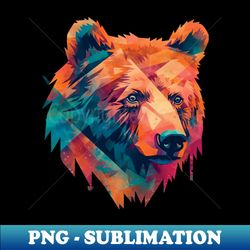 bear head - retro png sublimation digital download - revolutionize your designs