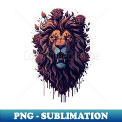 Rose Kissed Majesty - Lions Elegance - High-Resolution PNG Sublimation File - Create with Confidence
